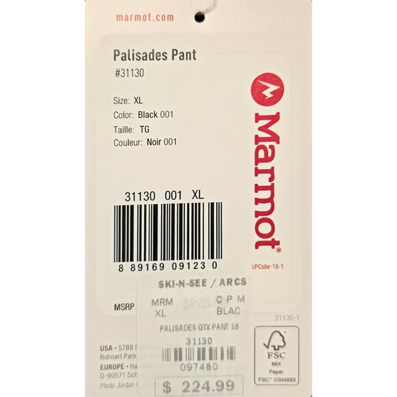 Marmot Gore-Tex Mens Snow Ski Hiking Pants XL Waterproof Windproof Lined Adjust - Picture 5 of 16